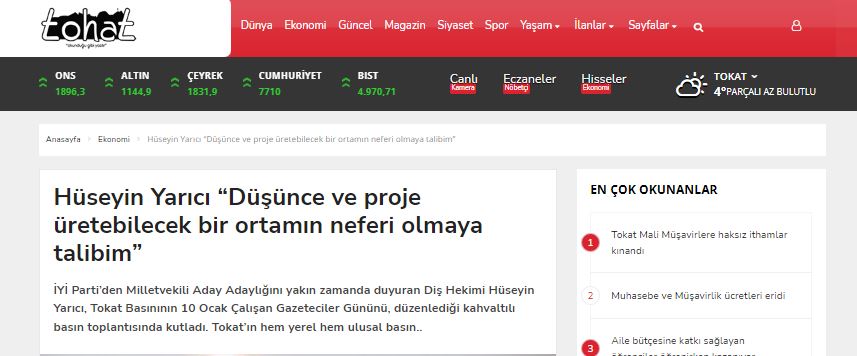 DİŞ HEKİMİ HÜSEYİN YARICI İYİ PARTİ MİLLETVEKİLİ ADAY ADAYI OLDUĞUNU AÇIKLADI